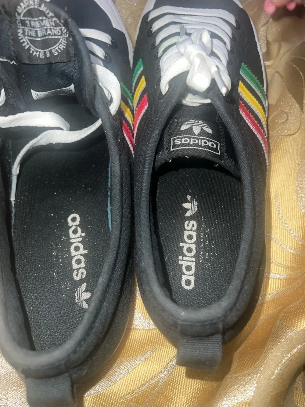 Adidas Original Nizza Low Tricolor Stripes Rasta Black FV0658 SZ 13